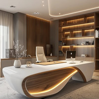 Bureau de direction au design moderne avec un style unique, mobilier de bureau haut de gamme, table de bureau contemporaine pour les bureaux d'entreprise