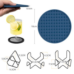 4 Inch Round Drink <b>Coasters</b> Set Modern Design Silicone <b>Placemat</b> Holder Custom Posavasos De Silicona Silicone <b>Coasters</b> - Product Image 2