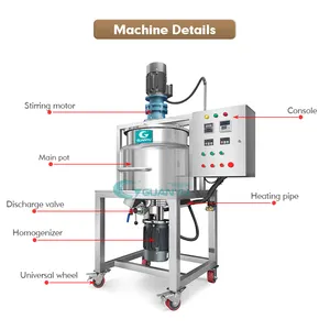 Mesin Kimia kosmetik Mixer deterjen tangki pencampur sampo sabun deterjen cair mesin pembuat cuci tangan