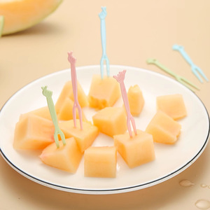 Fruit Fork Set Plastic Two Toothed Disposable For Party Snack Dessert Cake Eating - Product Image 2
