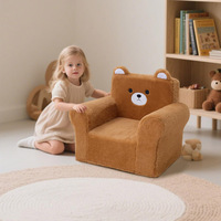 Tendre Ludique OEM Chaise carrée personnalisée pour tout-petits Fauteuil confortable en mousse pour enfants avec motif d'ours de dessin animé