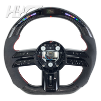 Volant de voiture personnalisé pour Mercedes Benz Classe C C300, en fibre de carbone, sportif et avec éclairage LED
