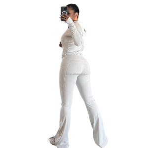 Ensemble de yoga pour femmes, manches longues, uni, avec capuche, pour la salle de sport, le fitness, les leggings de sport - Product Image 2