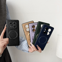 Coque de protection pour téléphone en cuir souple TPU de luxe avec pare-chocs rigide en PC pour Redmi Note 14 Pro 5G