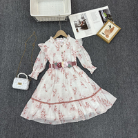 Robes pour filles adolescentes à manches volantes imprimées, design africain original, avec ceinture fleurie, colorées, pour fêtes