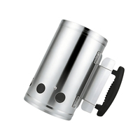 Allume-charbon compact Pinnovo, accessoire pour barbecue au charbon de bois qui fait brûler les charbons en moins de 15 minutes, idéal pour les grils plus petits