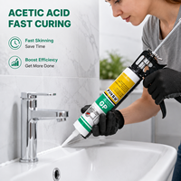 Scellant en silicone pour intérieur, blanc, transparent, lisse, brillant, résistant à la moisissure, pour l'étanchéité des fenêtres, de la cuisine et de la salle de bain