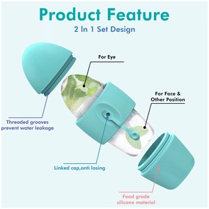 Nuovo Rullo Facciale in Silicone a Forma di Uovo, Strumento di Raffreddamento Riutilizzabile, Stampo per <span class=keywords><strong>Massaggio</strong></span> <span class=keywords><strong>Viso</strong></span>, Lifting e Contouring - Product Image 2