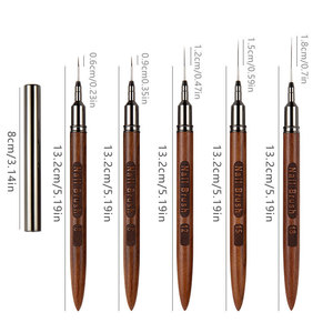 Ultra Fine Nail Liner Brush Wooden Handle Nylon Hair Detail Painting Pen for Gel Polish Art - Product Image 3