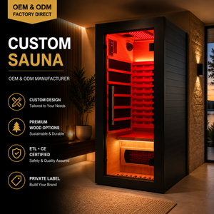 HG Custom 1 Person Indoor Infrared Canadian Hemlock Red Cedar Room with Solid Wood Interior and 5 Heater Panels - Product Image 1