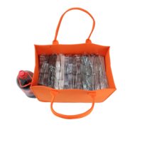 Sac de courses réutilisable en feutre épais, couleur unie, élégant, personnalisé OEM/ODM, grand format, pour supermarché, courses et rangement domestique