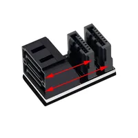 Adaptateur d'alimentation double SATA/SAS 7 broches femelle vers mâle, connecteur coudé à 90/180 degrés, convertisseur de carte mère pour PC
