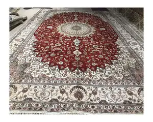 Hot Sale Fashion Design Luxury Silk Rug 100% Hand Knotted Blue Floral Silk Rugs And Carpets