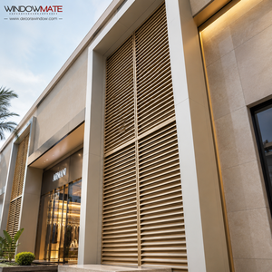 <span class=keywords><strong>Grille</strong></span> de fenêtre moderne en aluminium à lames en Z avec volets écologiques pour la ventilation architecturale, garantie 5 ans - Product Image 5