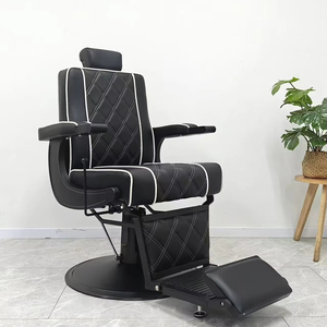 Chaise de barbier hydraulique professionnelle - 360 °   Fauteuil de salon pivotant et inclinable - Product Image 1