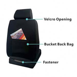 Accessoires automobiles Ensemble complet de housses de siège de voiture en polyester Housses de siège de voiture universelles pour l'intérieur Housses de siège de voiture en tissu - Product Image 5