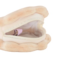 Porte-clés OEM en peluche douce en forme de biscuits, porte-monnaie 2-en-1, pochette en peluche brodée, porte-clés portefeuille en peluche, cadeau breloque