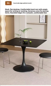 Modern and Simple Rock Plate Dining <strong>Table</strong> and Chair Set Full Rock Plate Tabletop Writing and Working Desk <strong>Stable</strong> Anti-toppling - Product Image 5