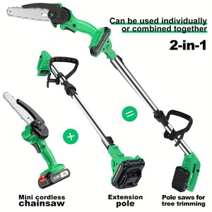 20V Cordless 2-in-1 Pole <b>Saw</b> DIY Grade Chainsaw With Long for Wood Cutting,Local US Warehouse CS-150 SET Cordless Chainsaw Pole - Product Image 3