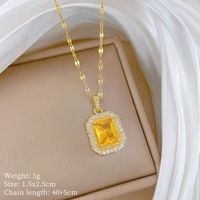 Kalung Liontin Bunga Mutiara Zirkon Emas 18K Baja Tahan Karat 316L Rantai Link Perhiasan Hati Wanita Hadiah Pesta Pernikahan Mewah