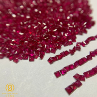 1.3 mm-1.7 MM merah Ruby grosir 5A persegi potongan Putri, merah darah gelap Ruby, harga dengan batu safir.