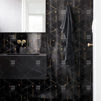 Nouveauté : mosaïque triangulaire en pierre de marbre de luxe avec dosseret de cuisine en acier inoxydable