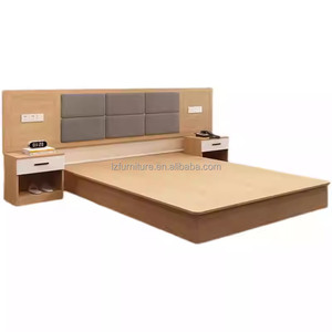 3 Star Hotel Bedroom Furniture Full Room Sets Modern <b>Queen</b> King Wooden <b>Bed</b> <b>Frame</b> With Headboard Nightstands TV Stand & Wardrobe - Product Image 3
