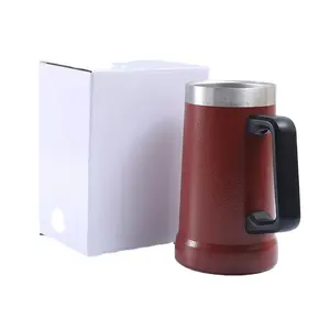Brasil tankard copo termico portabel dapat digunakan kembali kapasitas besar pegangan besar termos anggur gelas tumbler 24oz mug warna bir dengan pegangan