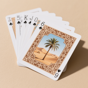 Venta caliente personalizado desierto patrón arte papel póker <span class=keywords><strong>cartas</strong></span> Oriente Medio mercado dirigido naipes - Product Image 1