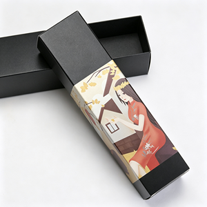 Custom Printed Recyclable Paperboard Slotted Gift <b>Box</b> with Handle for Cosmetic Packaging Oblong Shape - Product Image 3