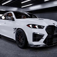 Convient pour BMW X6M Diffuseurs avant et arrière en fibre de carbone améliorés, jupes latérales de spoiler arrière, kit de carrosserie de lame de vent
