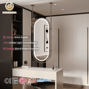 Stepless Dimmable Cadre En Acier Inoxydable Gunmetal Finition Encadré Anti Brouillard Led <span class=keywords><strong>Plafond</strong></span> Avec Lumières Suspendus Ovale Salle De Bains <span class=keywords><strong>Miroir</strong></span> - Product Image 1