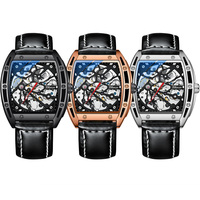Montre mécanique automatique unique pour hommes Montres Tonneau creuses de luxe
