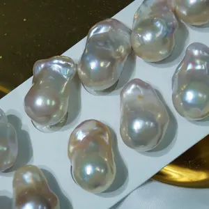 Wholesale 3A high luster 15-16 mm High Quality different white Color no hole half drilled Natural Baroque Loose Pearl