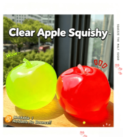 Jouet Squishy Pomme Transparente Non Rebondissante, Jouet à Presser Malleable avec Remplissage Vaseline, Jouet Anti-Stress Fidget en Matériau TPR