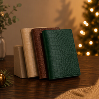 Agenda à couverture rigide effet crocodile en cuir PU, 100 feuilles, reliure cousue, pages imprimées avec logo personnalisé, promotion