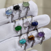 Bague en pierre naturelle grenat, améthyste, œil de tigre pour femme, bague pour homme, ajustable, plaqué cuivre, argent, cadeau