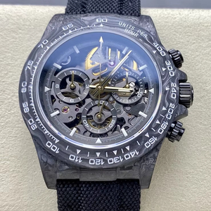 Reloj Mecánico de Lujo de Super Calidad, Resistente al Agua, 40 mm, Fábrica DIW, Movimiento ETA 4130, Esqueleto de Carbono GET - Product Image 1