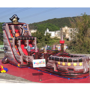 Structure gonflable pirate avec toboggan sec pour enfants, château gonflable commercial, équipement de terrain de jeux, structure d'amusement - Product Image 1