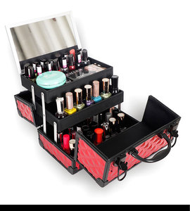 Estuche <span class=keywords><strong>de</strong></span> <span class=keywords><strong>Maquillaje</strong></span> <span class=keywords><strong>para</strong></span> <span class=keywords><strong>Niñas</strong></span>, Disponible en Existencia, <span class=keywords><strong>Caja</strong></span> <span class=keywords><strong>de</strong></span> Cosméticos con 2 Bandejas, <span class=keywords><strong>Caja</strong></span> <span class=keywords><strong>de</strong></span> <span class=keywords><strong>Maquillaje</strong></span> con Cerradura y Espejo, Organizador <span class=keywords><strong>de</strong></span> Almacenamiento <span class=keywords><strong>de</strong></span> Joyas - Product Image 2