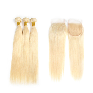 Mèches naturelles blondes <span class=keywords><strong>613</strong></span> avec Lace Closure, Extension de cheveux vierges russes - Product Image 3