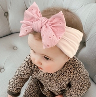 Neues Baby-Stirnband in Uni-Farbe mit Schleife, weiches, bequemes Haar-Accessoire für Neujahr und Weihnachten für Kinder