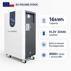 Système de batterie LiFePO4 16 kWh 51,2 V 324 Ah avec BMS intelligent JK et suppression d'incendie par aérosol, stock entrepôt Pologne - Product Image 1
