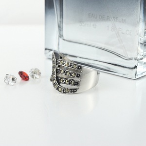 yunnique <b>Titanium</b> Steel Hollow Gemstone <b>Ring</b> Geometric Retro Punk Women's Party Jewelry 210138 - Product Image 4