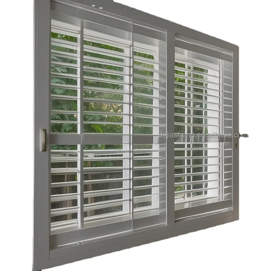 Modern tasarım pencere kepenkleri iç PVC bitki panjuru su geçirmez PVC panjur kapalı ahşap panjur pencere için