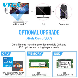 23.8 "27" รุ่นใหม่ทั้งหมดในพีซีเครื่องเดียวป๊อปอัพความเป็นส่วนตัวกล้องจดจำใบหน้า IPS หน้าจอ VA Type-C Win11คอมพิวเตอร์ทั้งหมดในเครื่องเดียว - Product Image 5