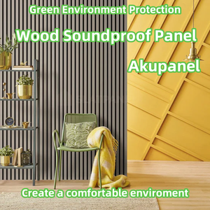 Pannelli Acustici Moderni in <span class=keywords><strong>Legno</strong></span>, Insonorizzanti ed Ecologici, NRC 80%, 60x60cm, <span class=keywords><strong>Spessore</strong></span> 21mm, Pannelli Decorativi da Parete per Casa e Ufficio - Product Image 2