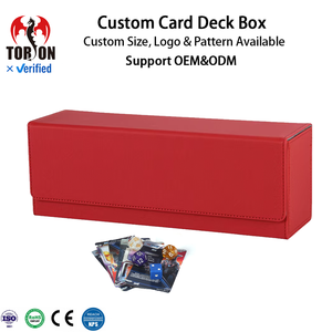   Boîte de rangement portable en cuir PU imperméable sur mesure pour cartes à collectionner TCG CCG avec fenêtre de présentation - Product Image 1