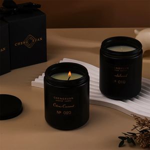 Set Regalo di Candele Profumate in Elegante Barattolo Nero, Senza Fumo, Realizzate con Cera di Soia Pura Ecologica, Coperchio in Metallo e Fragranza a Lunga Durata - Product Image 3