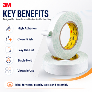 Nastro <span class=keywords><strong>Biadesivo</strong></span> 3M 55261 in PET ad Alta Adesività <span class=keywords><strong>per</strong></span> Schiuma, Gomma e Rete - Product Image 1
